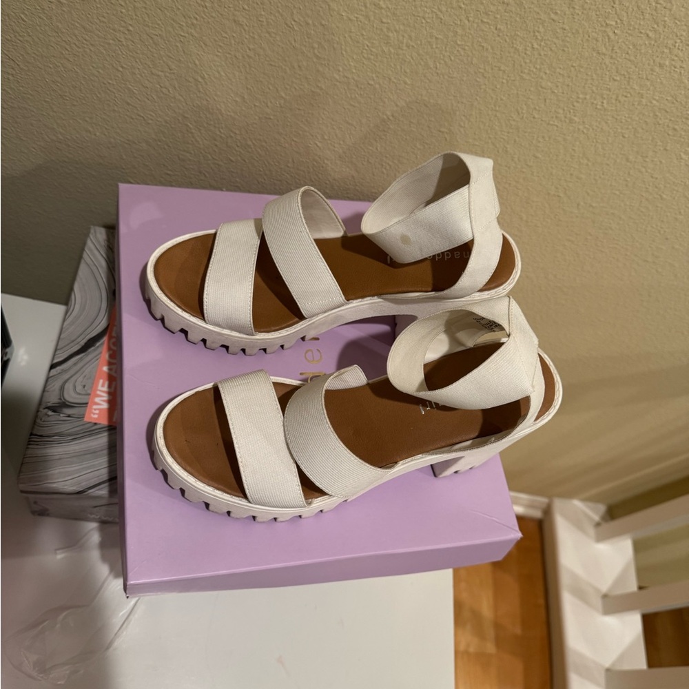 Steve Madden White Strappy Sandals